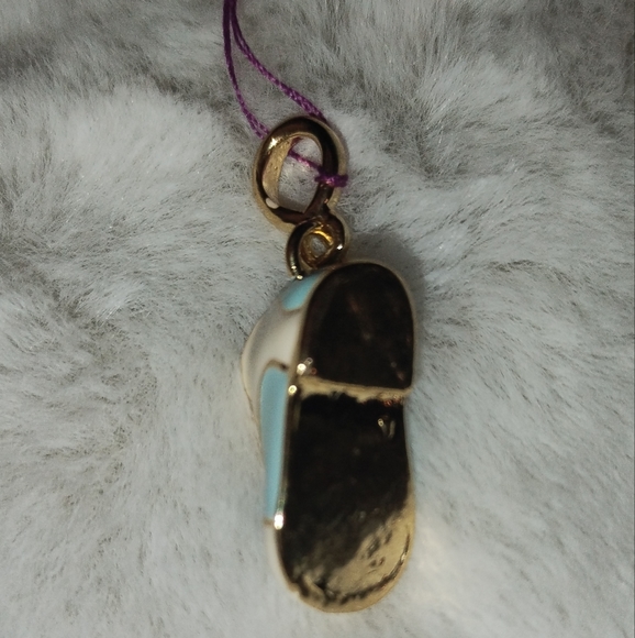 Enamel 18K Gold Plated Baby Shoe Charm - Picture 2 of 2